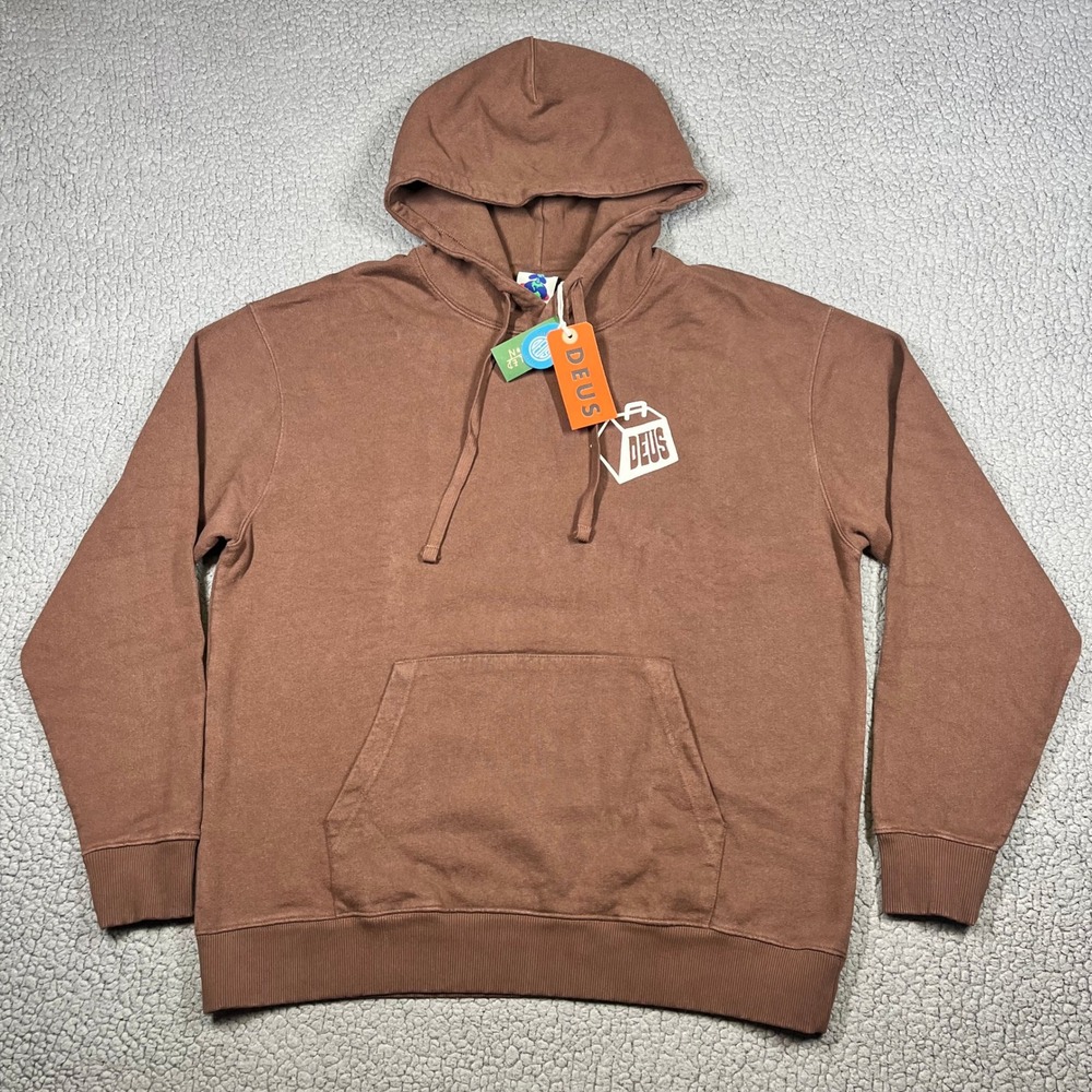 Deus Ex Machina Heavyweights Hoodie Brown Mens Small Relaxed Fit Oversized NWT